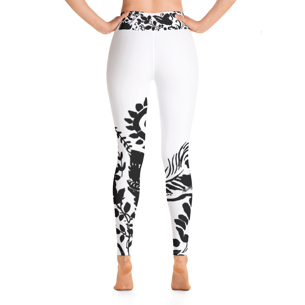 Flowers Silhouette | Women's Fine Art High-Waist Leggings