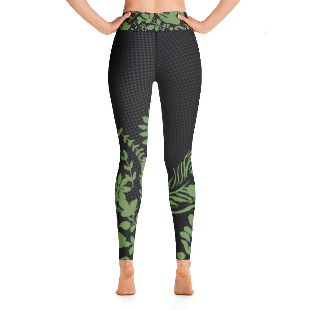 Flowers Silhouette | Women's Fine Art High-Waist Leggings