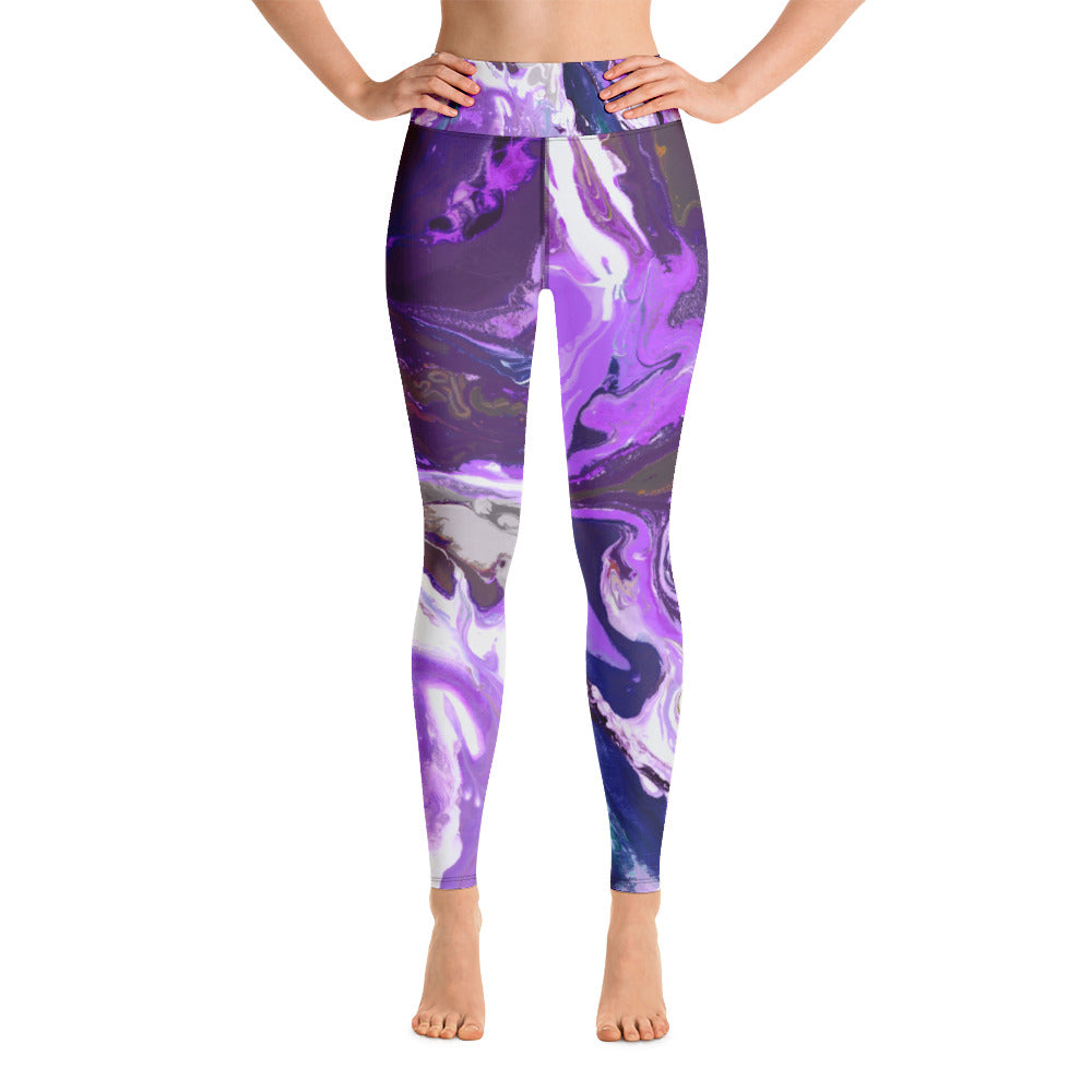 Fluid Purple | Women's Fine Art High-Waist Leggings