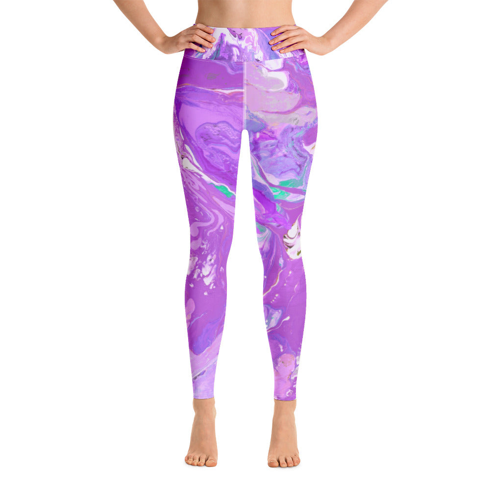 Fluid Purple | Women's Fine Art High-Waist Leggings