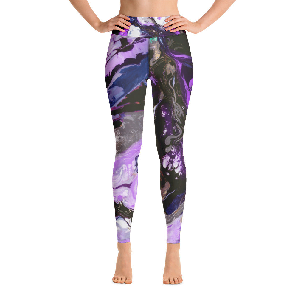 Fluid Purple | Women's Fine Art High-Waist Leggings