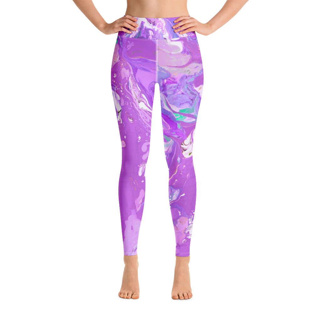 Fluid Purple | Women's Fine Art High-Waist Leggings