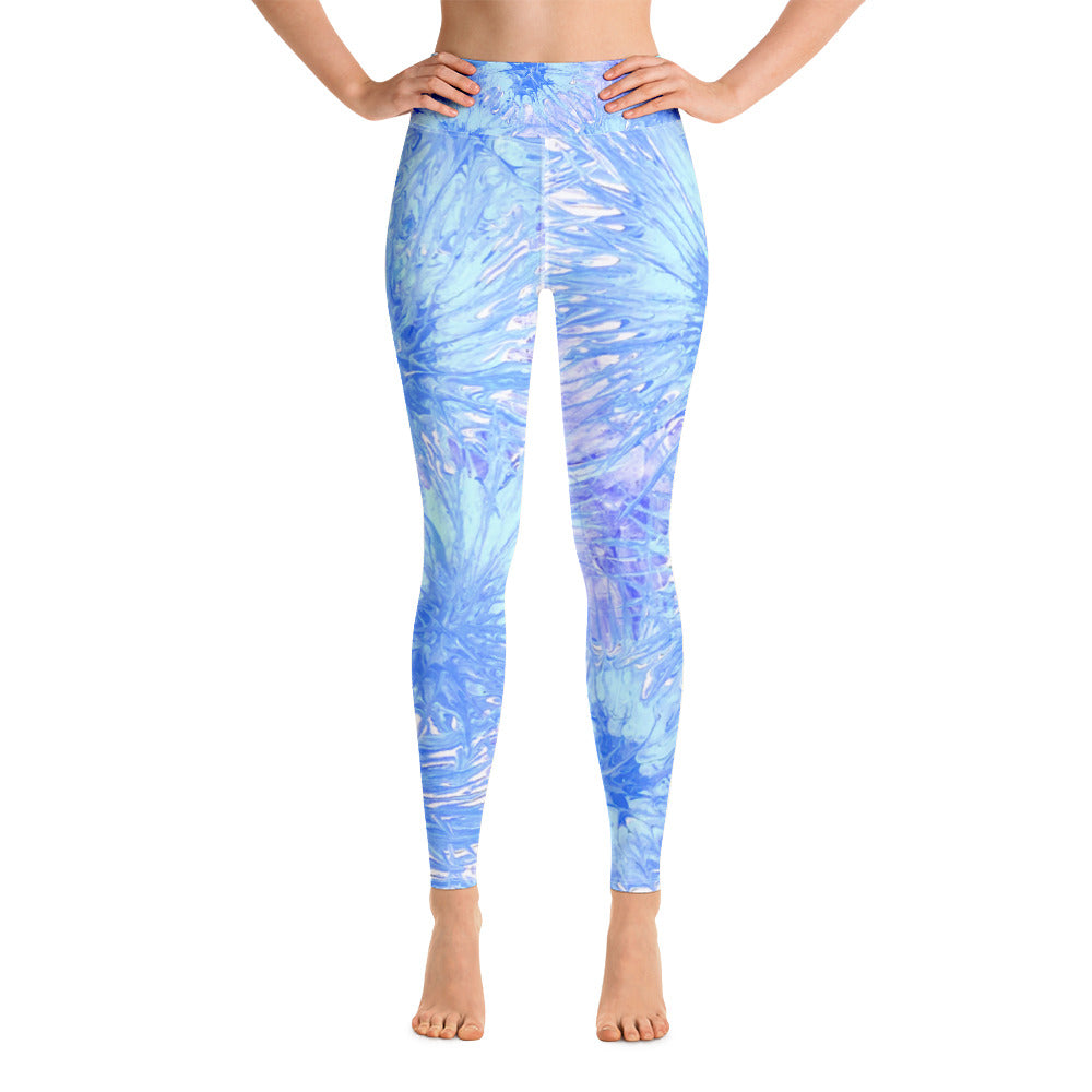Light Blue Splatter | Women's Fine Art High-Waist Leggings