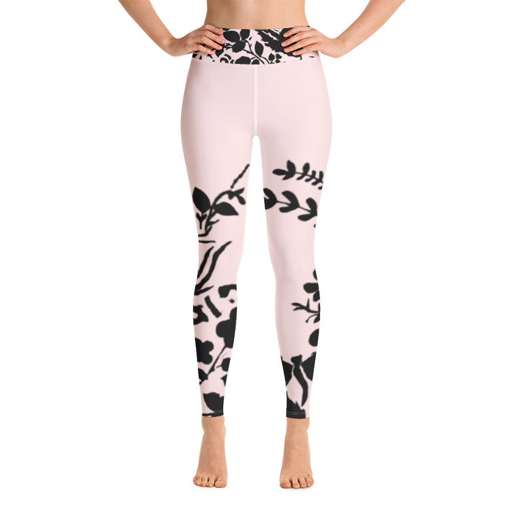 Flowers Silhouette | Women's Fine Art High-Waist Leggings