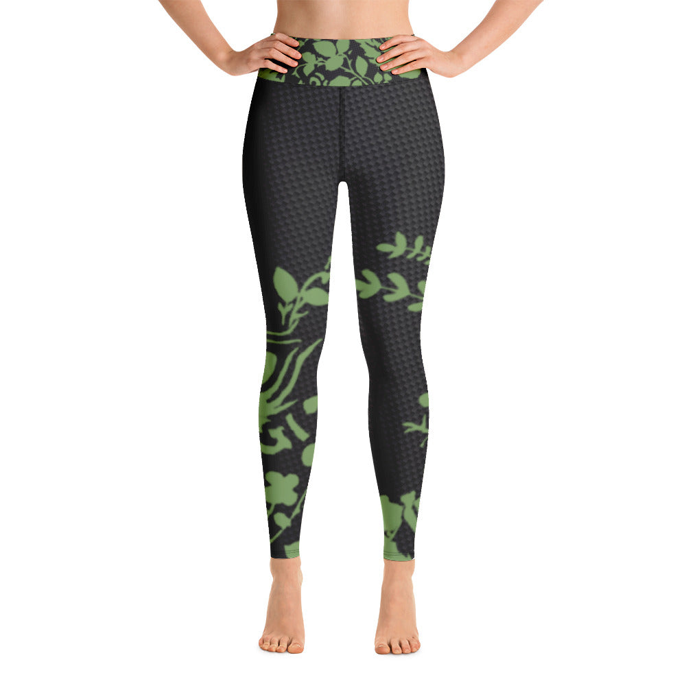 Flowers Silhouette | Women's Fine Art High-Waist Leggings