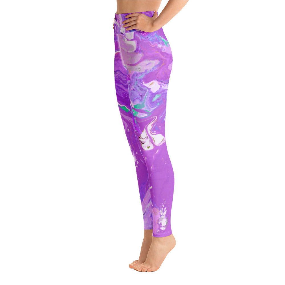 Fluid Purple | Women's Fine Art High-Waist Leggings