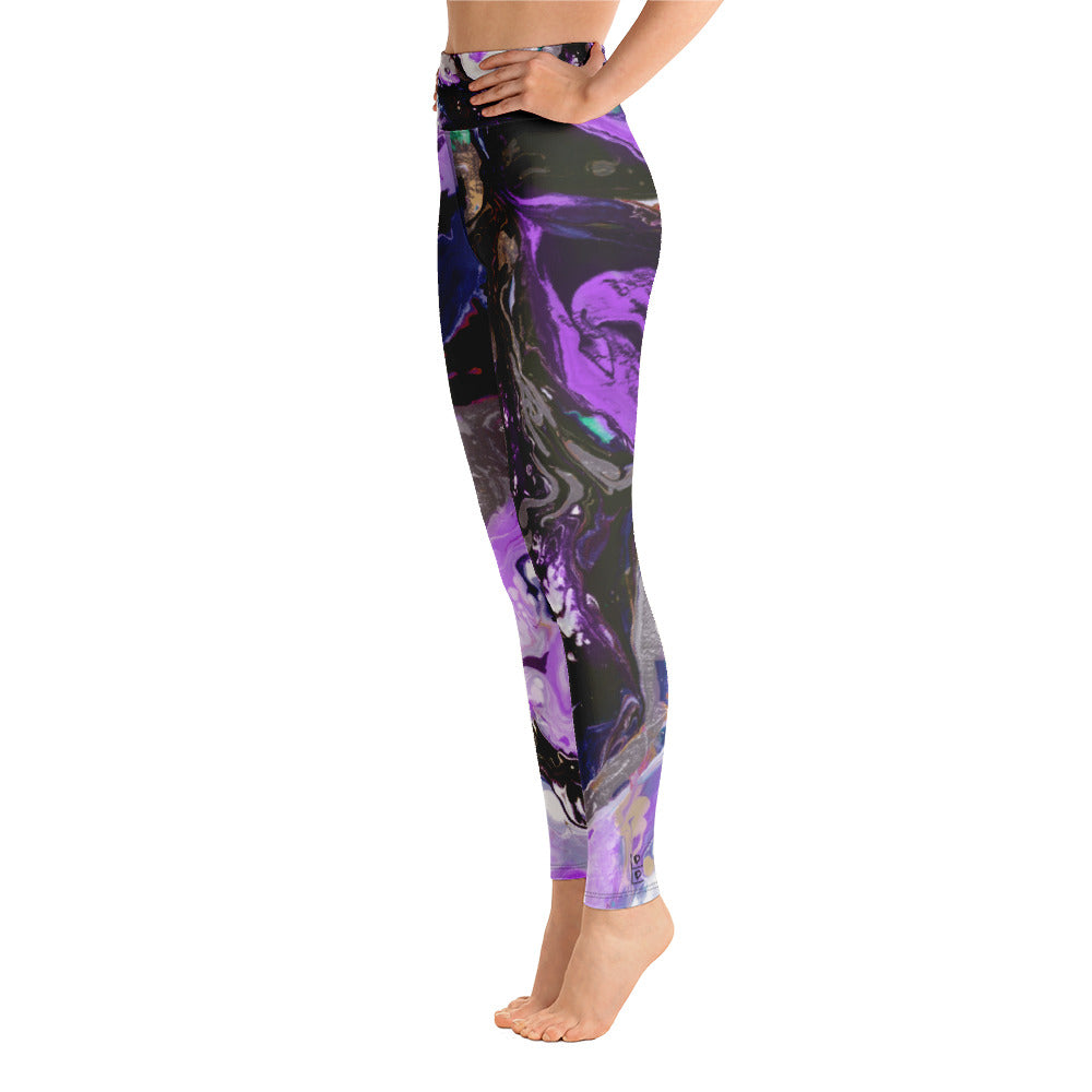 Fluid Purple | Women's Fine Art High-Waist Leggings