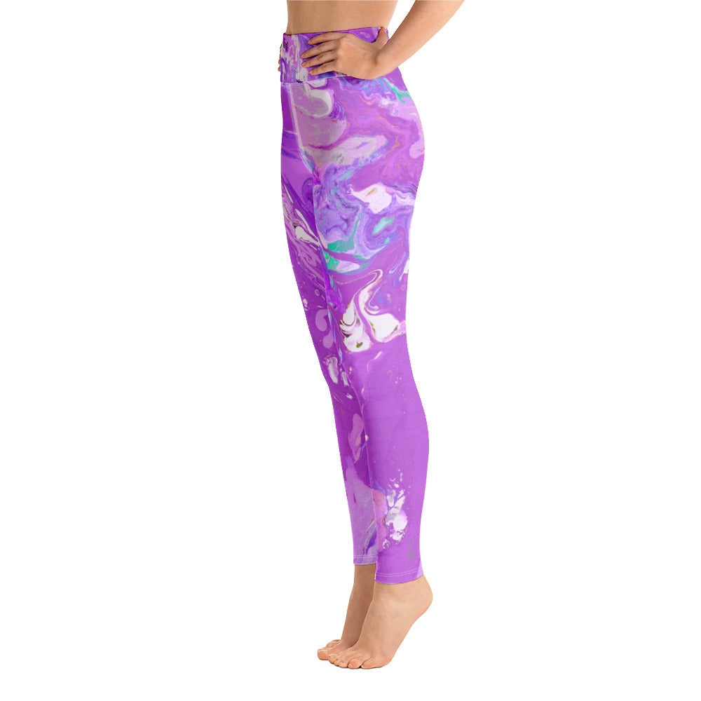 Fluid Purple | Women's Fine Art High-Waist Leggings