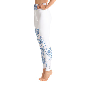 New College White with Blue Four Winds | Women's Fine Art High-Waist Leggings