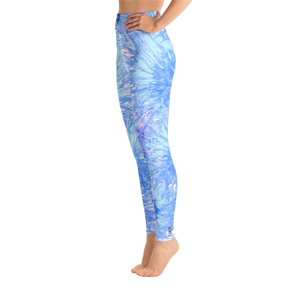 Light Blue Splatter | Women's Fine Art High-Waist Leggings