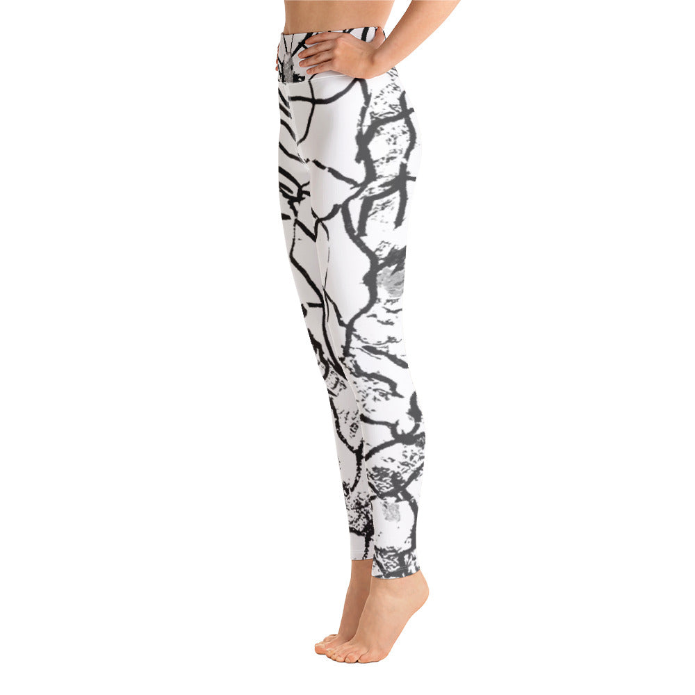 Black & White Butterfly | Women's Fine Art High-Waist Leggings