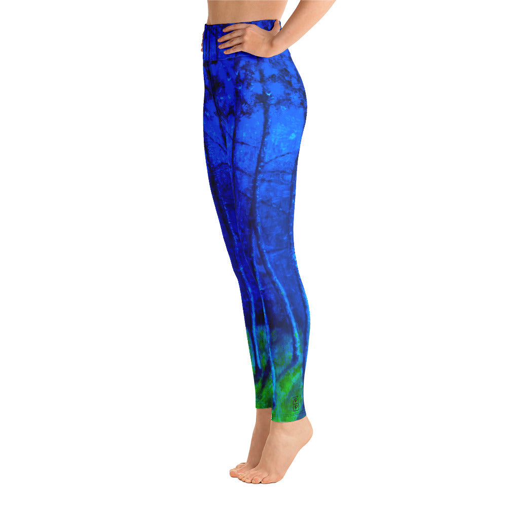 Cobalt Trees at Midnight | Women's Fine Art Leggings