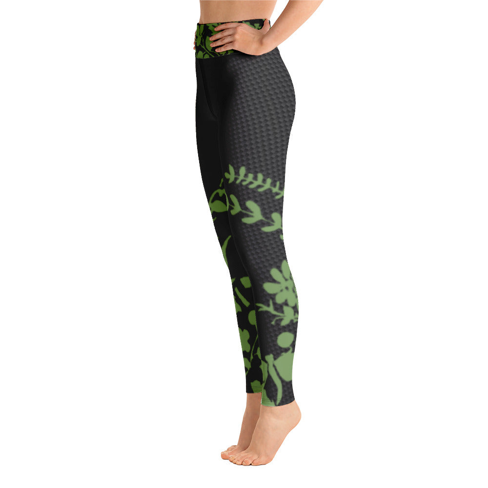 Flowers Silhouette | Women's Fine Art High-Waist Leggings