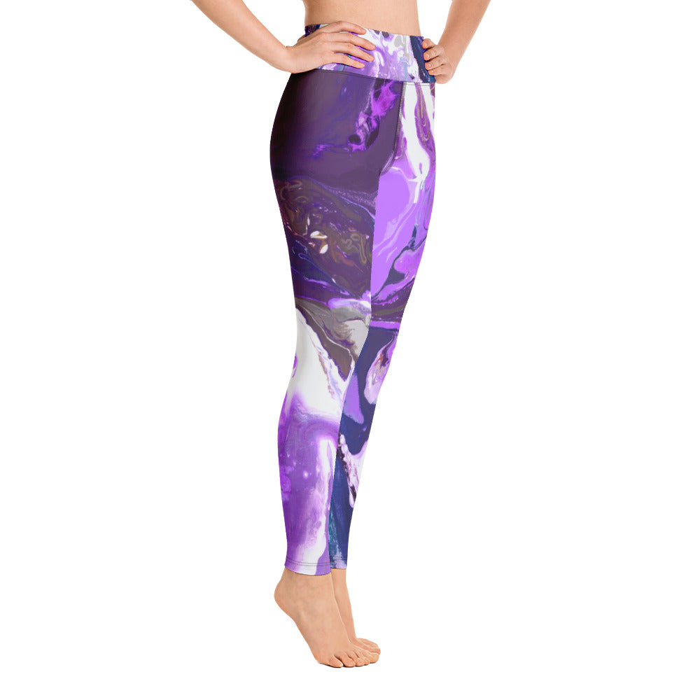 Fluid Purple | Women's Fine Art High-Waist Leggings