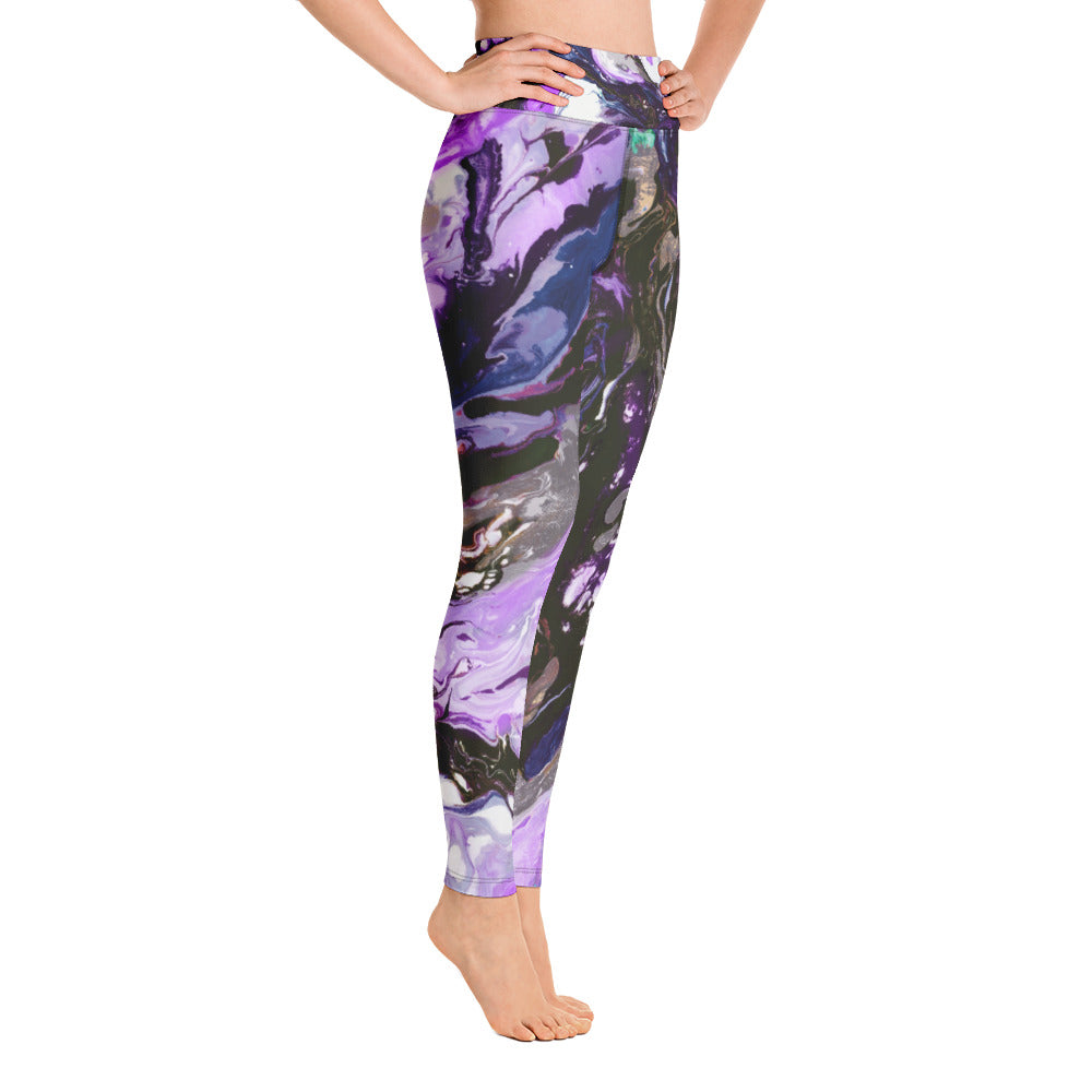 Fluid Purple | Women's Fine Art High-Waist Leggings