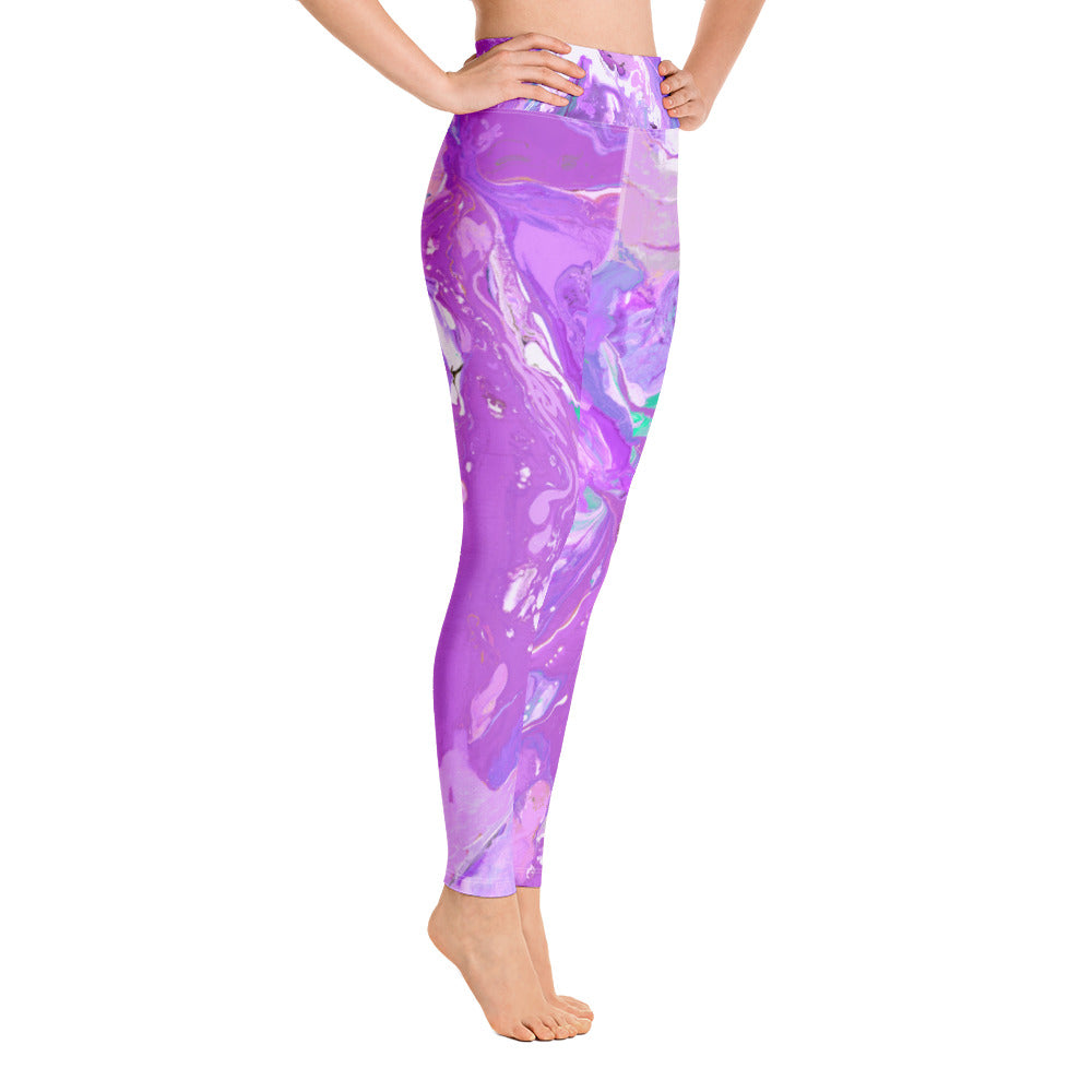 Fluid Purple | Women's Fine Art High-Waist Leggings