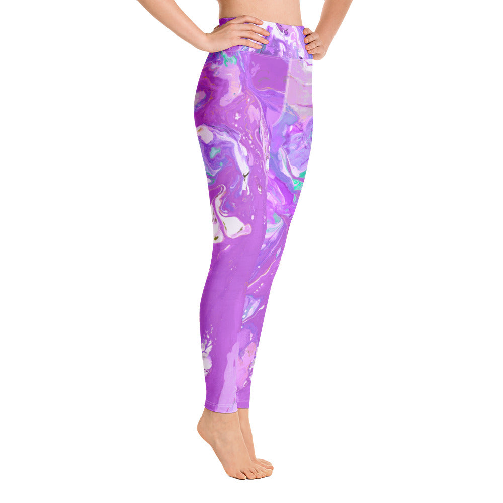Fluid Purple | Women's Fine Art High-Waist Leggings