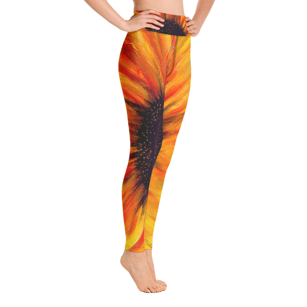 Big Sunflower | Women's Fine Art High-Waist Leggings