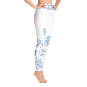 New College White with Blue Four Winds | Women's Fine Art High-Waist Leggings