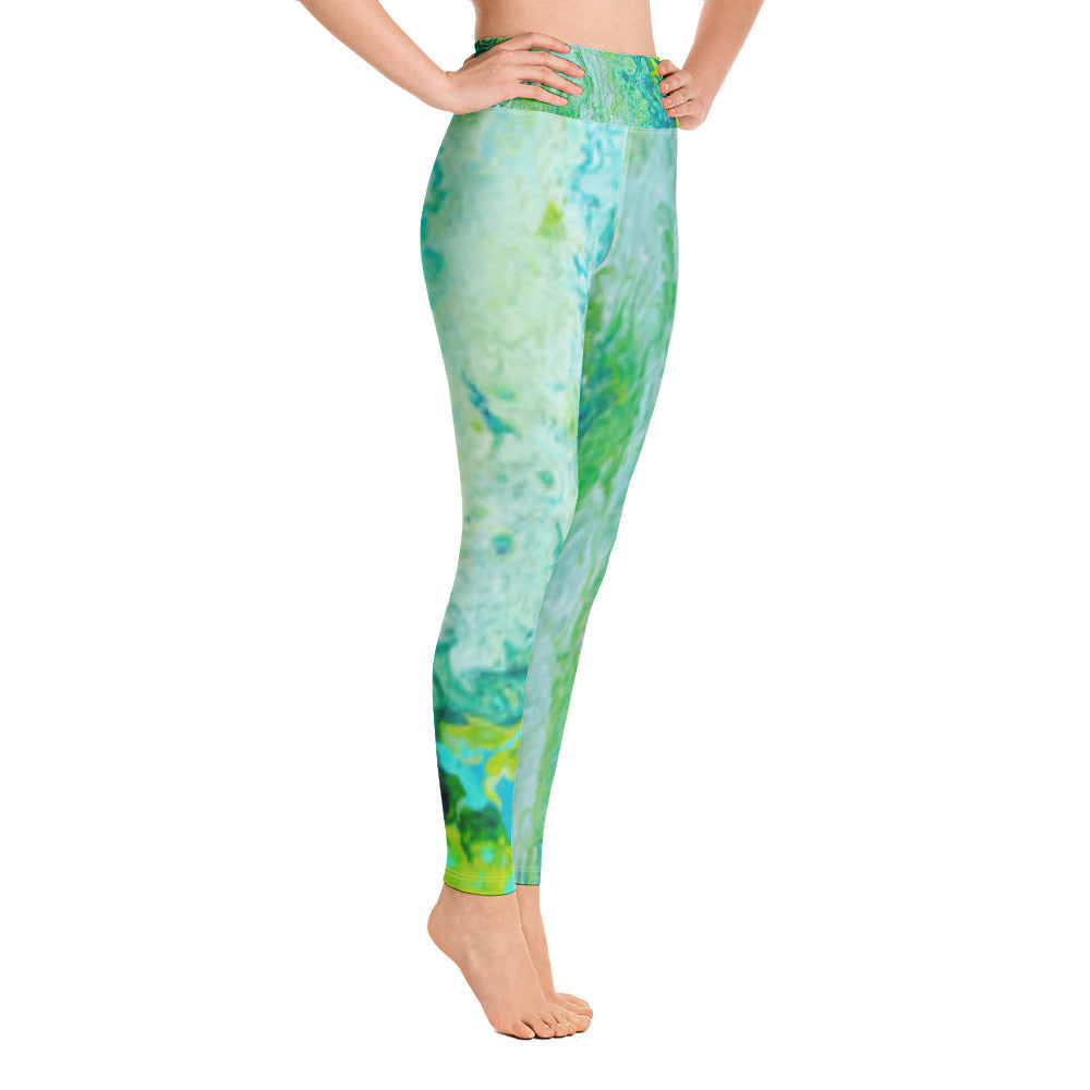 Fluid Greens - Spring Edition | Women's Fine Art High-Waist Leggings