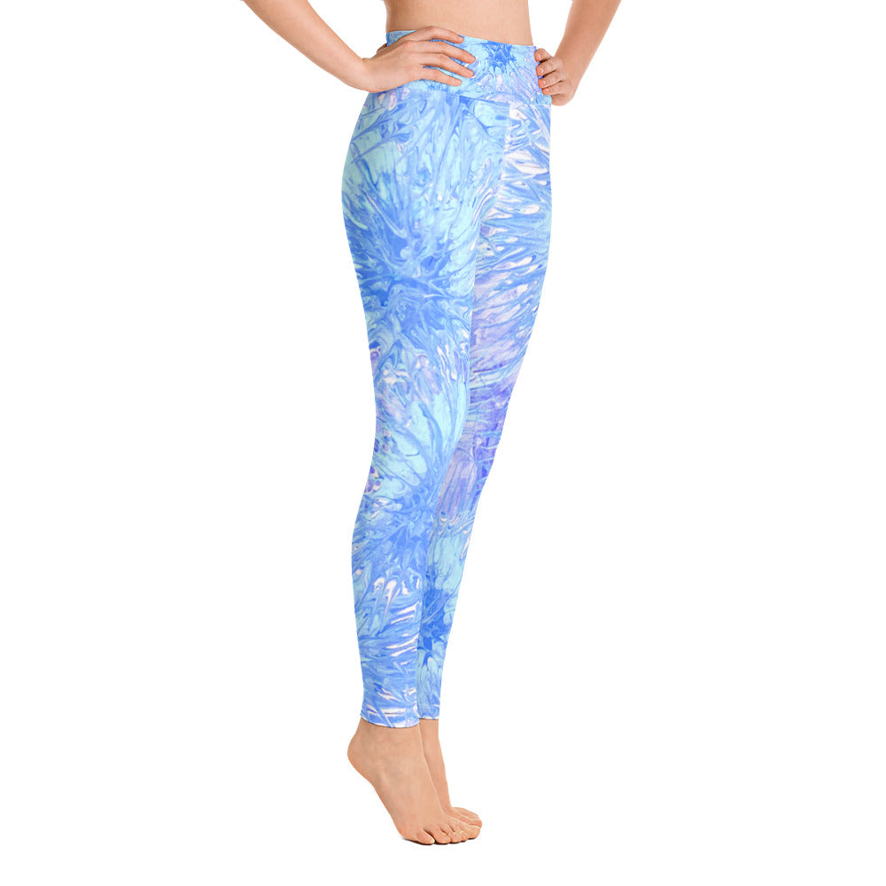 Light Blue Splatter | Women's Fine Art High-Waist Leggings