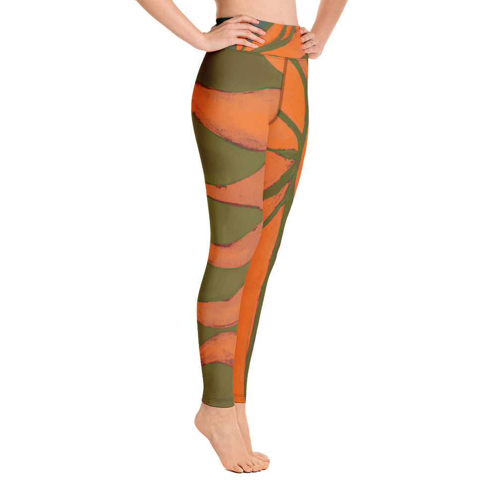 Avocado Leaves | Women's Fine Art High-Waist Leggings