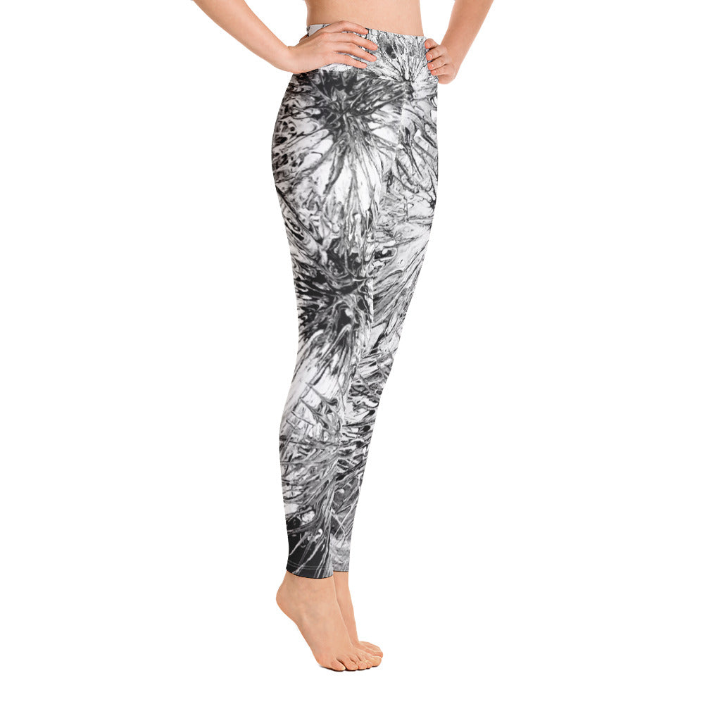 Black & White Splatter | Women's Fine Art High-Waist Leggings
