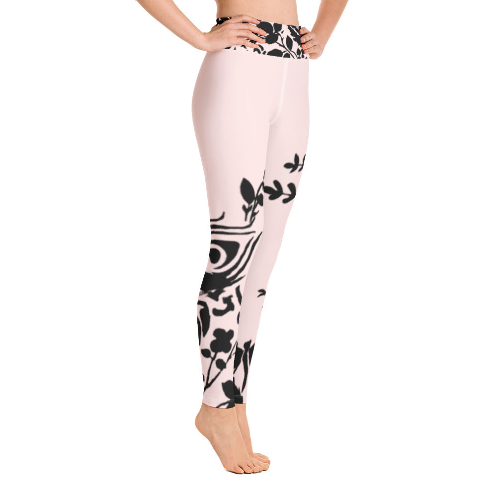 Flowers Silhouette | Women's Fine Art High-Waist Leggings