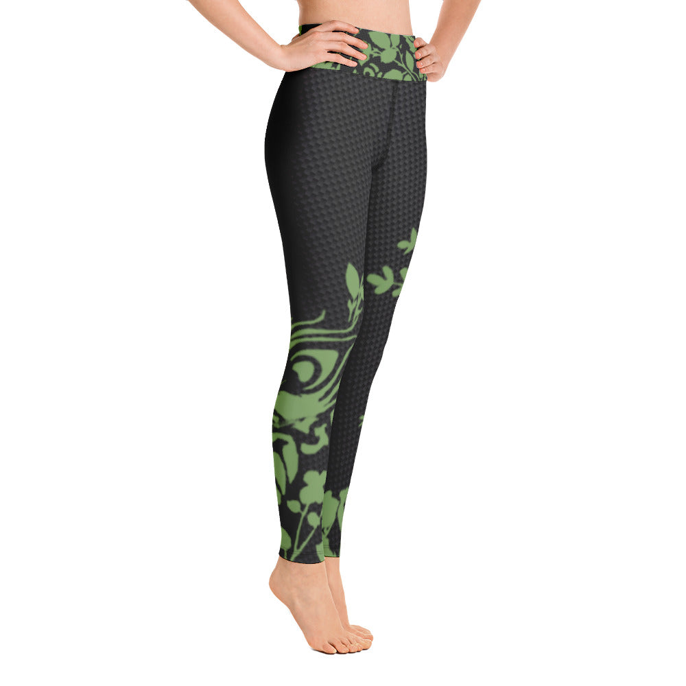 Flowers Silhouette | Women's Fine Art High-Waist Leggings
