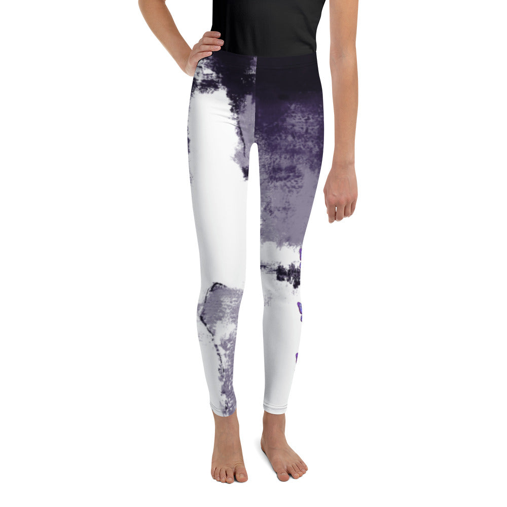 "Abstract Woman Purple with Purple Butterflies" Kid's Leggings