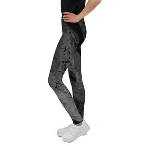 "Optimism - Fluid Dark Grey with Yellow Hearts" Kid's Leggings