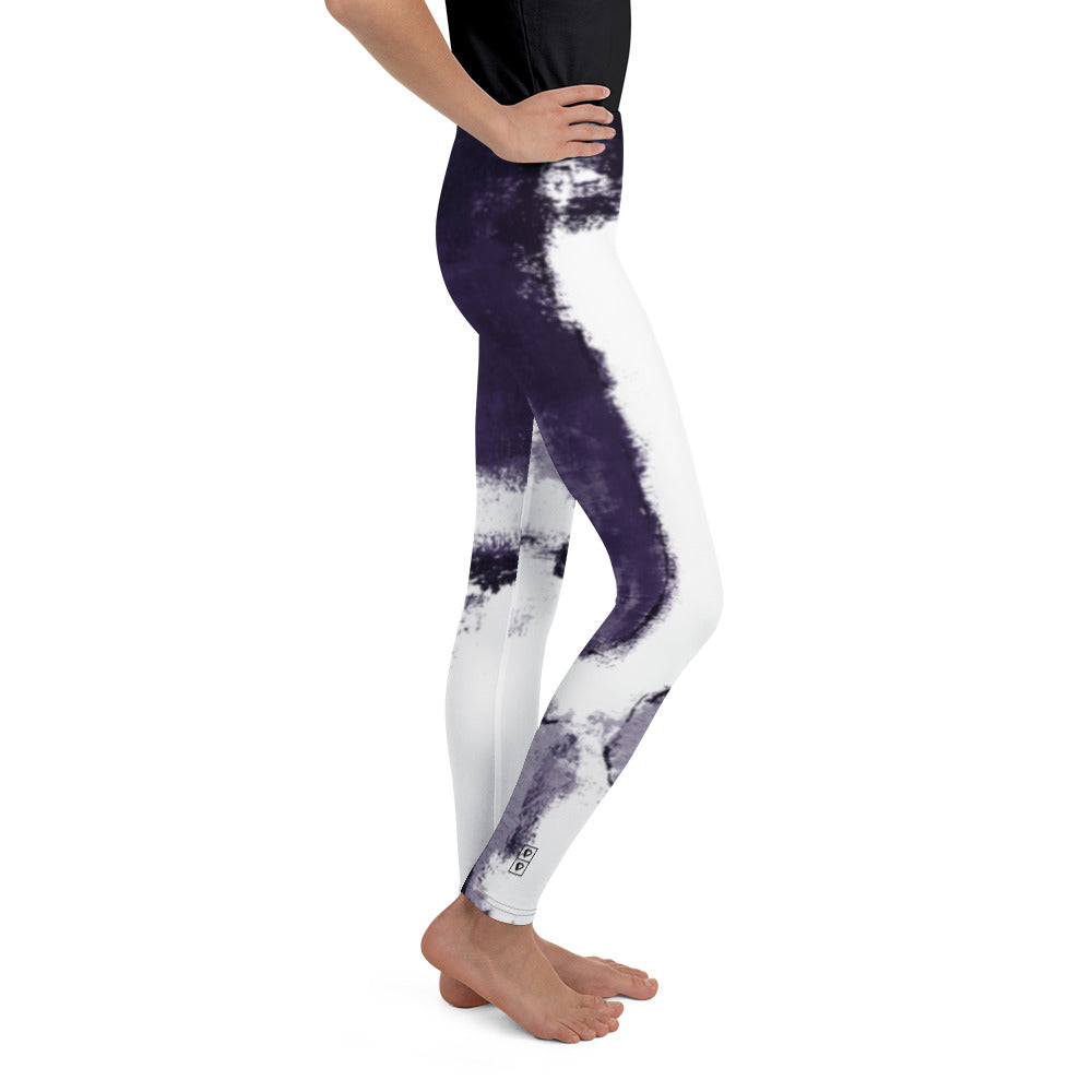 "Abstract Woman Purple with Purple Butterflies" Kid's Leggings