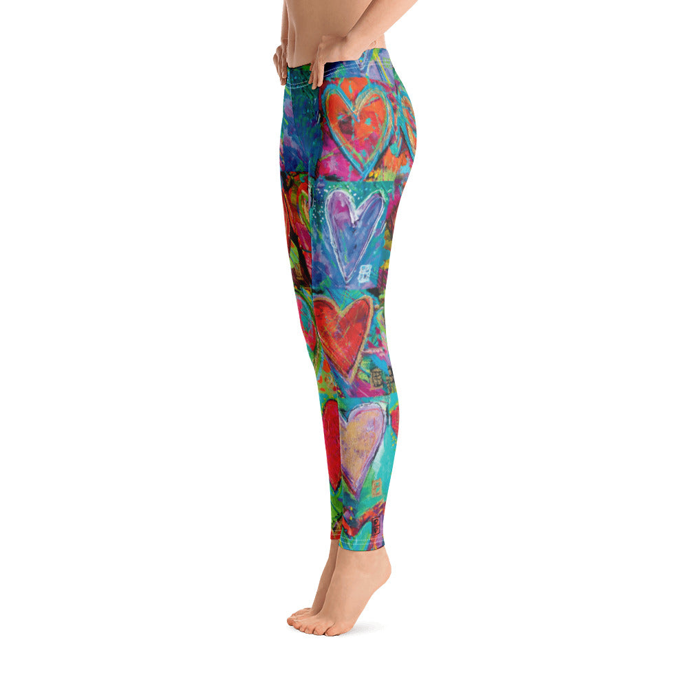 Hearts Without Borders | Women's Fine Art Regular-Waist Leggings