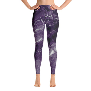 Fluid Dark Purple Paws and Claws | Women's Fine Art High-Waist Leggings