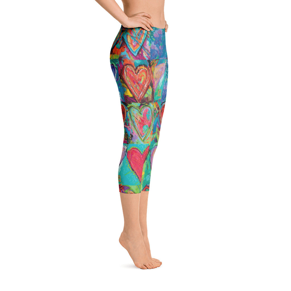 Hearts Without Borders | Women's Fine Art Regular-Waist Capris