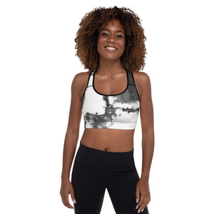 Abstract Woman Black and White | Women's Fine Art Padded Sports Bra
